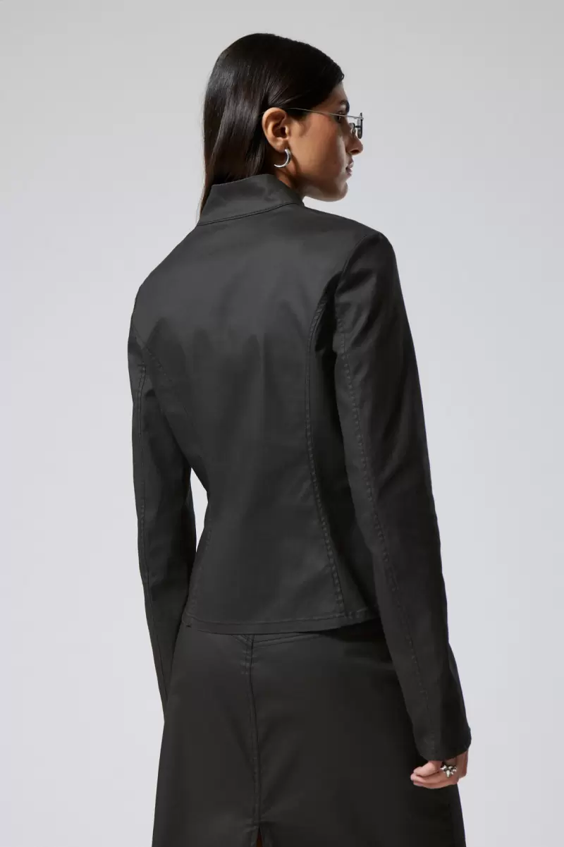 Jacken & Mäntel Damen Beschichtetes Hemd Mit Reißverschluss Kate Beschichtetes Schwarz Rabattabzug Week Day - 3