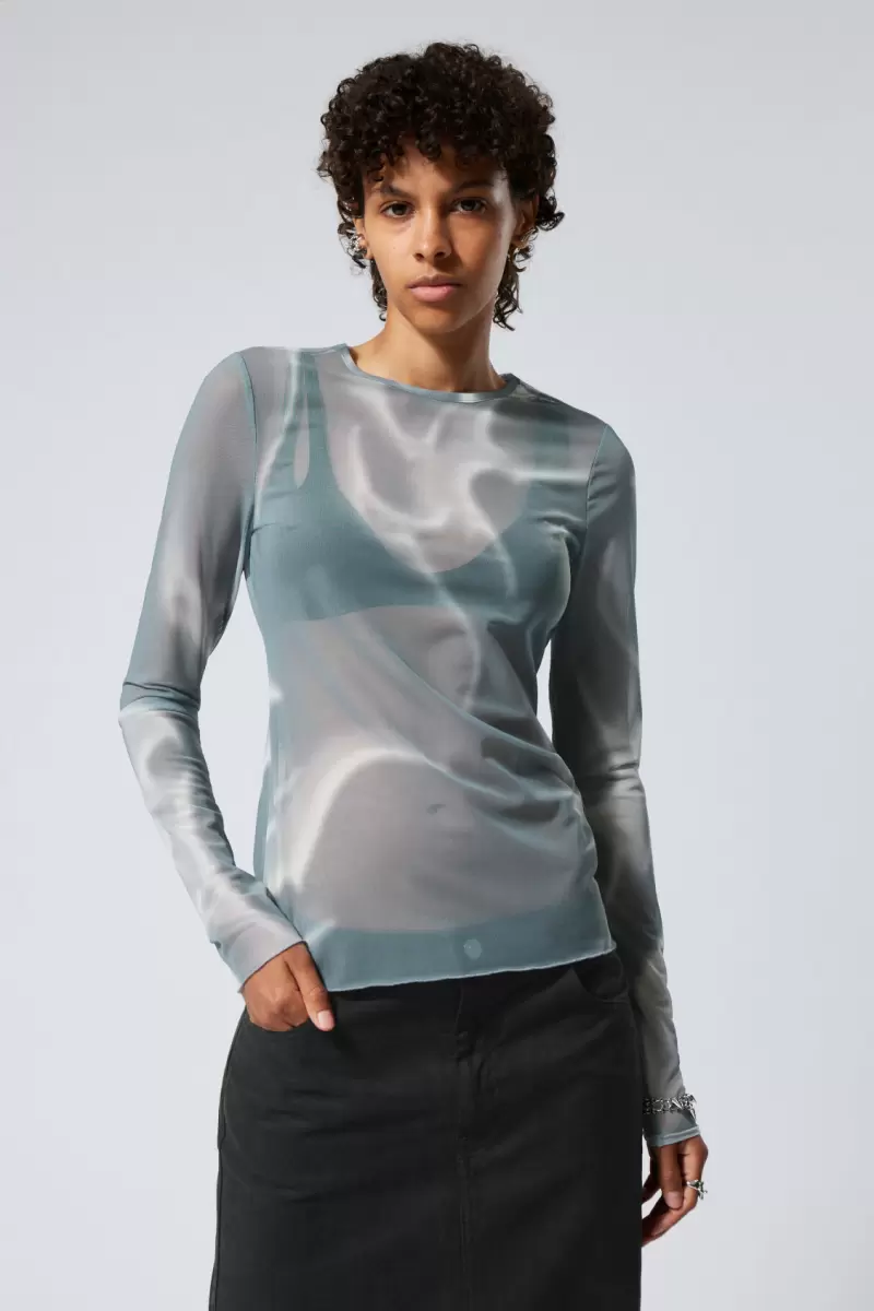 T-Shirts & Tops Damen Week Day Langarmshirt Blur Mit Print Venus Leistung - 1
