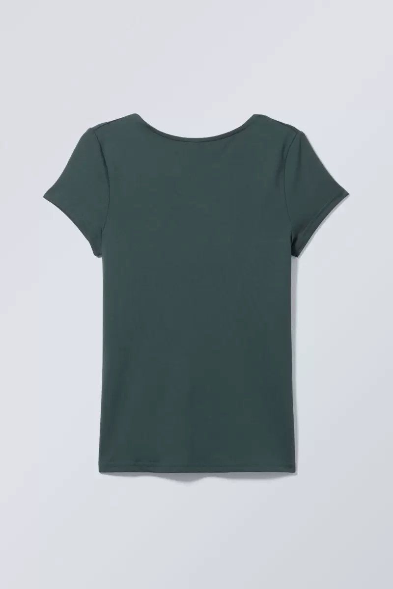 T-Shirts & Tops Damen Schwarz Week Day Angebot T-Shirt Mit Offenem Rücken Gizem - 2