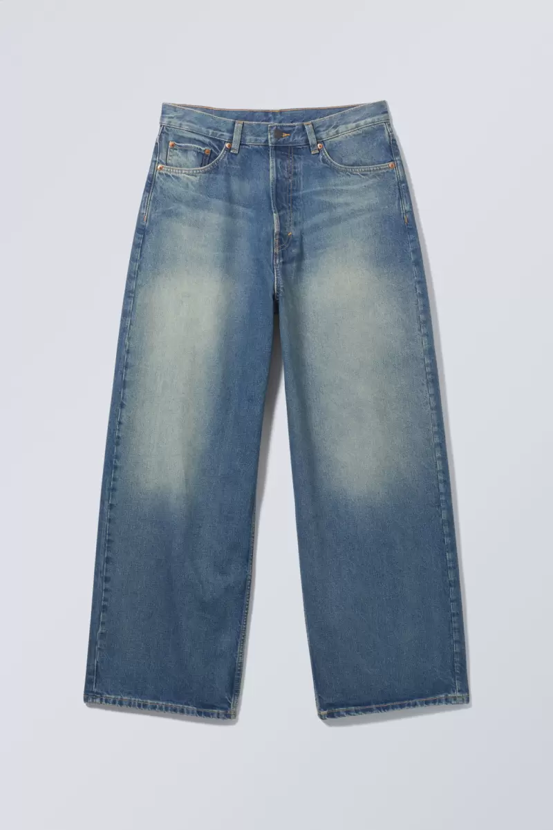 Jeans Haltbarkeit Week Day Damen Lockere Baggy-Jeans Astro Seventeen-Blau - 1