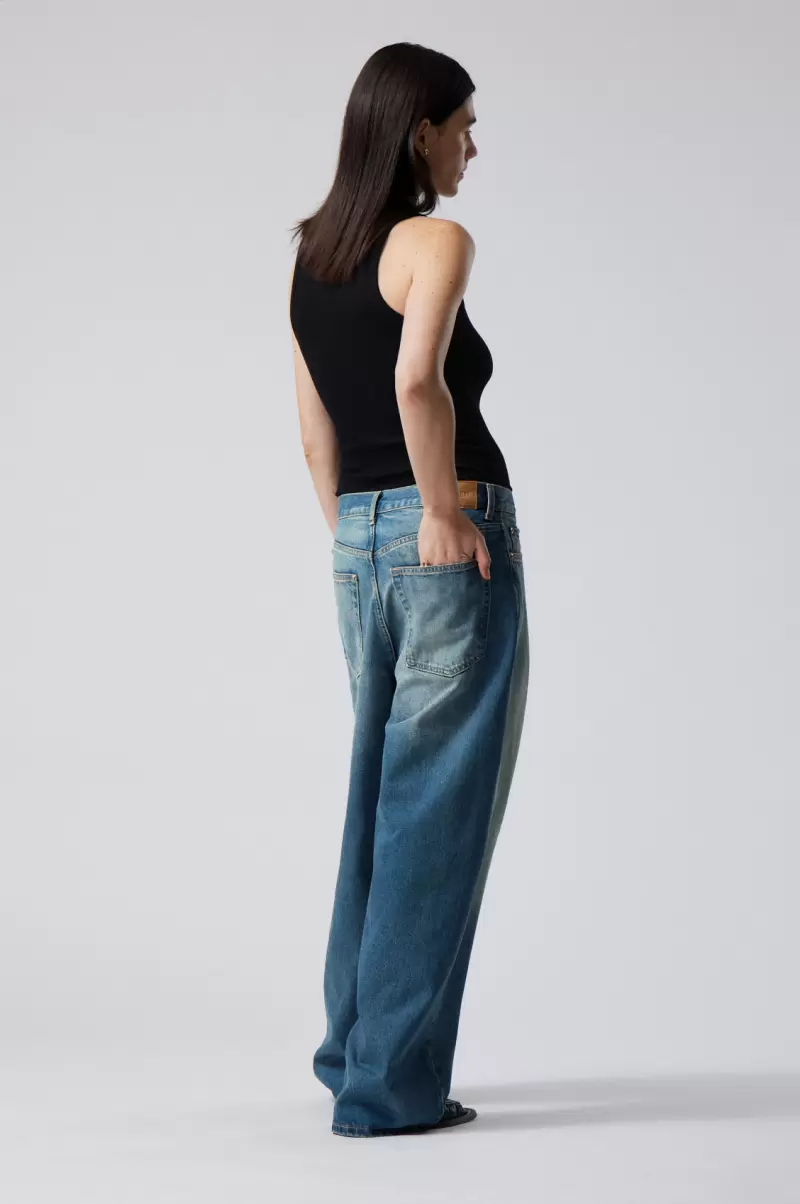 Jeans Haltbarkeit Week Day Damen Lockere Baggy-Jeans Astro Seventeen-Blau - 2