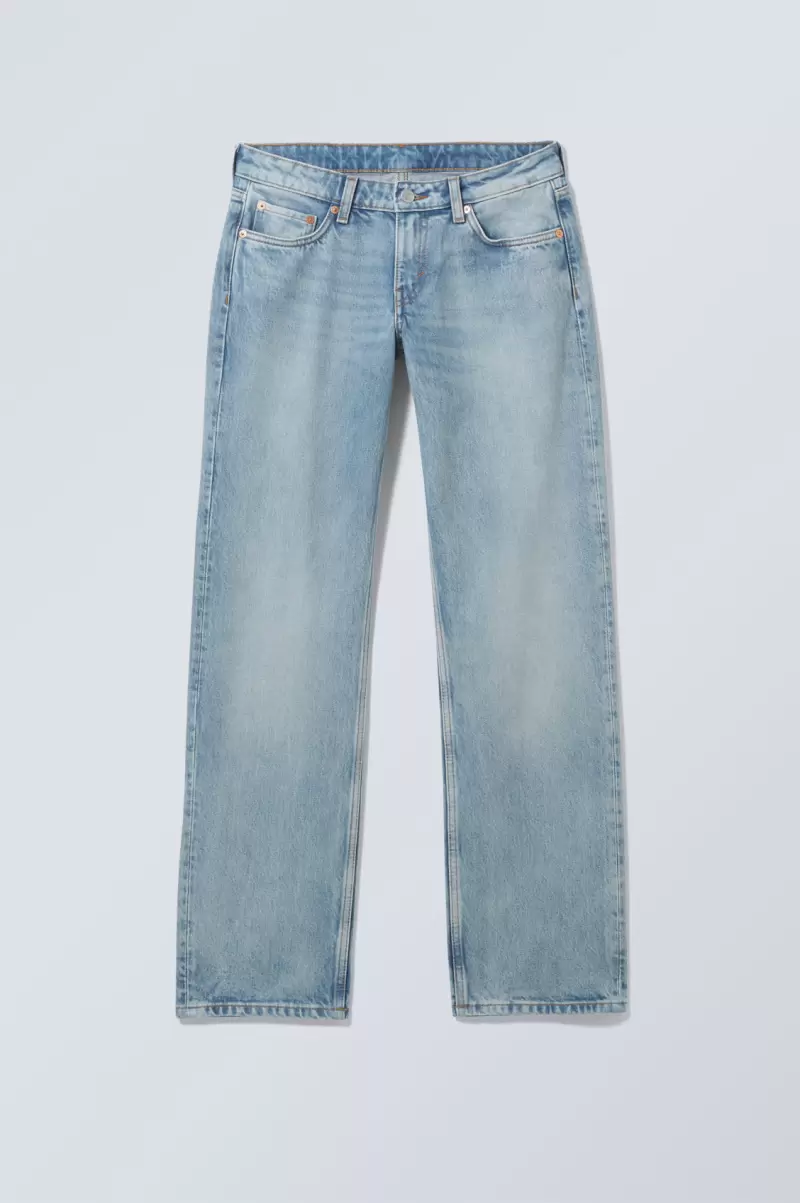 Jeans Damen Jeans Arrow Mit Geradem Bein Week Day Verwaschenes Blau Wesentlich - 1