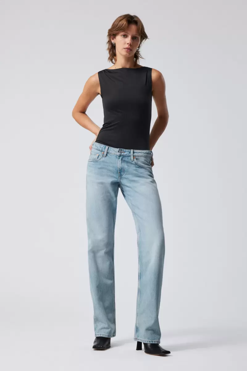 Jeans Damen Jeans Arrow Mit Geradem Bein Week Day Verwaschenes Blau Wesentlich