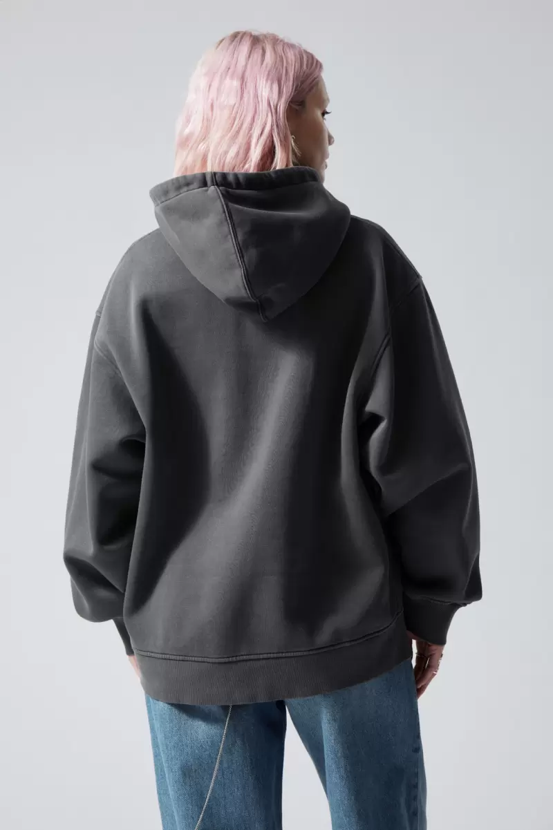 Speichern Kapuzenpullover & Sweatshirts Verwaschenes Grau Damen Week Day Essence Oversized-Hoodie In Washed-Optik - 3
