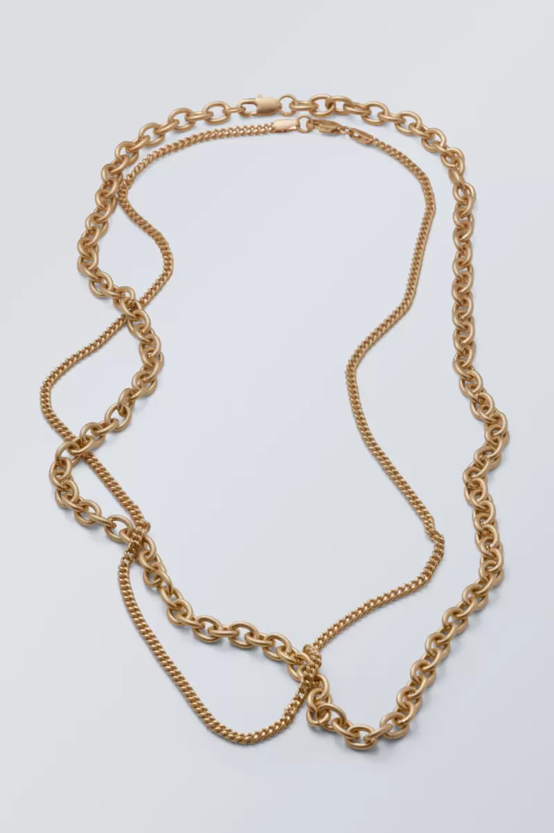 Wesentlich Silberfarben Halsketten-Set Uno Damen Accessoires Week Day