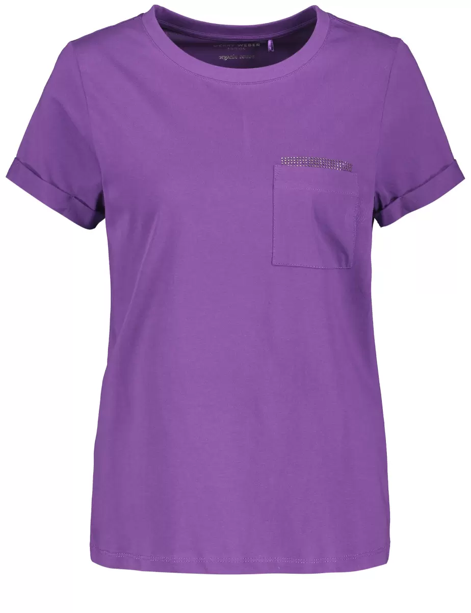 Damen Purple T-Shirt Mit Steinchendekor Samoon Taifun Gerry Weber T-Shirts - 1