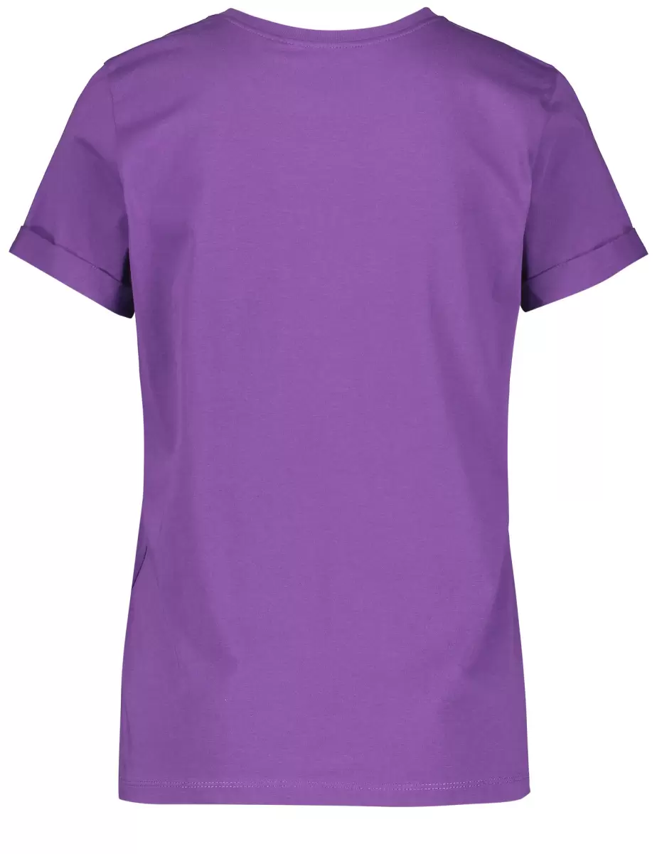Damen Purple T-Shirt Mit Steinchendekor Samoon Taifun Gerry Weber T-Shirts - 2