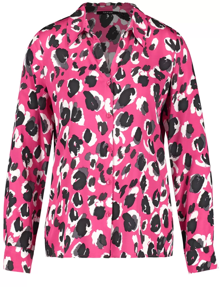Festliche Blusen Bluse Mit Animal-Print Damen Samoon Taifun Gerry Weber Luminous Pink Gemustert - 1