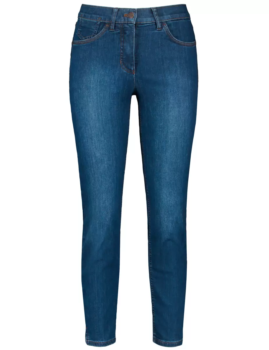 Jeans Dark Blue Denim Mit Use Damen Samoon Taifun Gerry Weber 5-Pocket Jeans Best4Me Cropped - 1