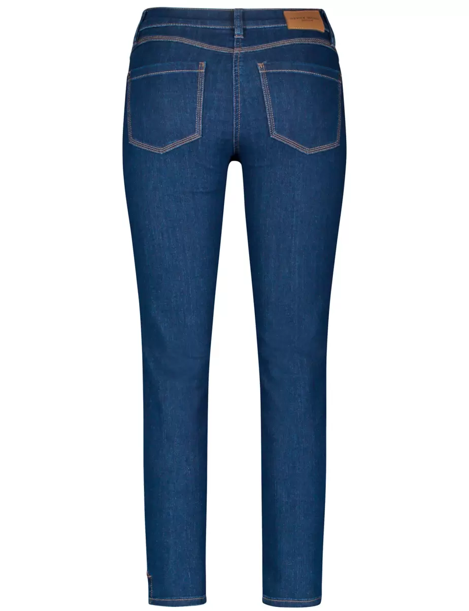 Samoon Taifun Gerry Weber Jeans Damen 5-Pocket Jeans Best4Me Cropped Blue Denim - 2