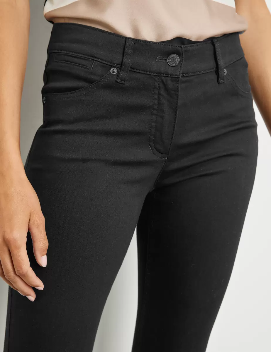 Damen Samoon Taifun Gerry Weber Jeans 5-Pocket Jeans Best4Me Skinny Black Black Denim - 3