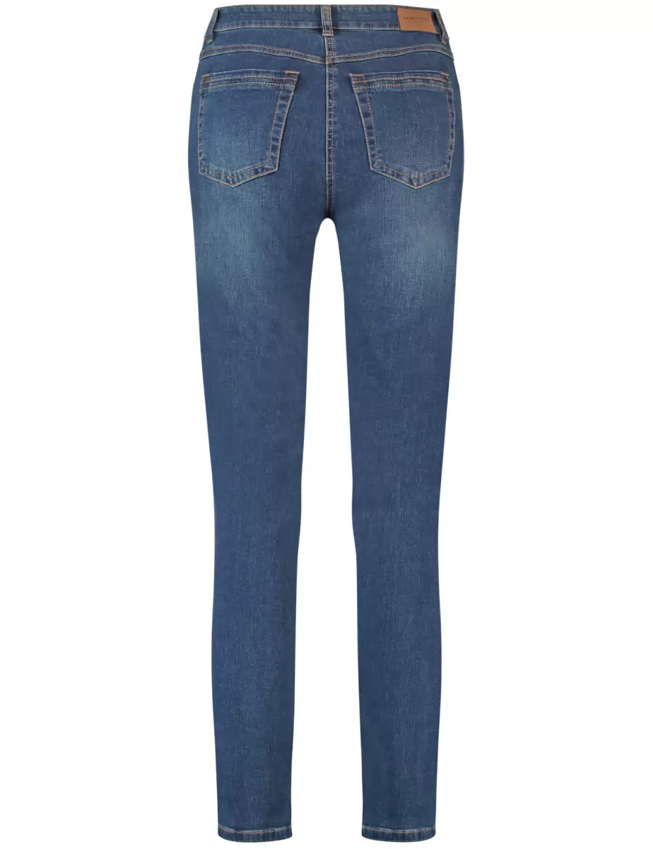 Jeans Samoon Taifun Gerry Weber 5-Pocket Jeans Straight Fit Kurzgröße Dark Blue Denim Mit Use Damen - 2
