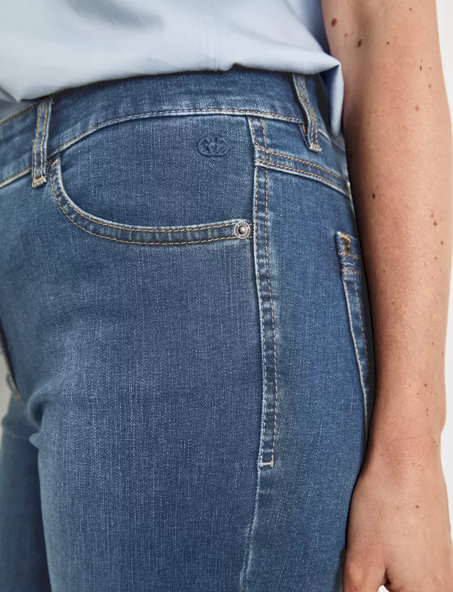 Jeans Samoon Taifun Gerry Weber 5-Pocket Jeans Straight Fit Kurzgröße Dark Blue Denim Mit Use Damen - 3