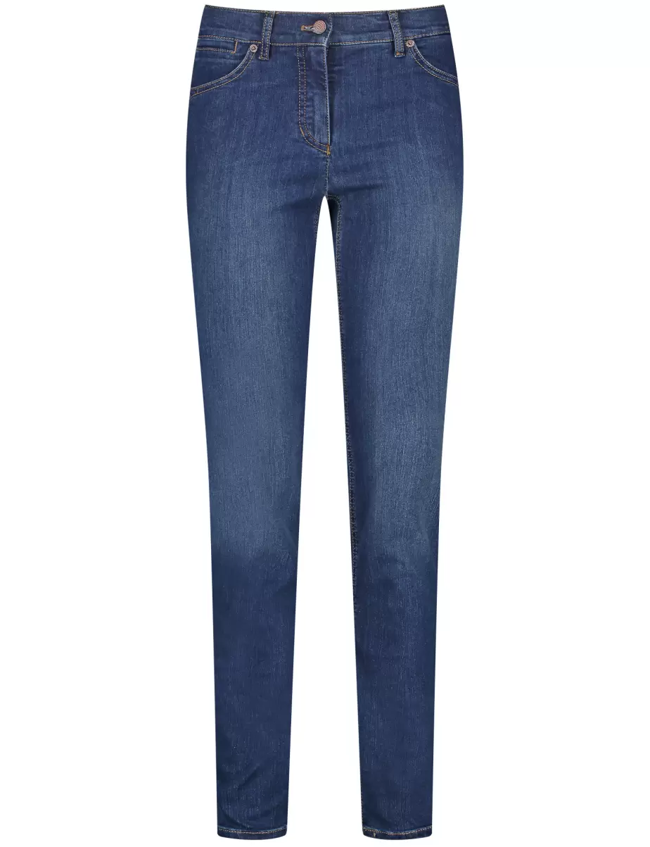 Damen Samoon Taifun Gerry Weber Jeans Best4Me Skinny Kurzgröße Dark Blue Denim Mit Use Jeans - 1