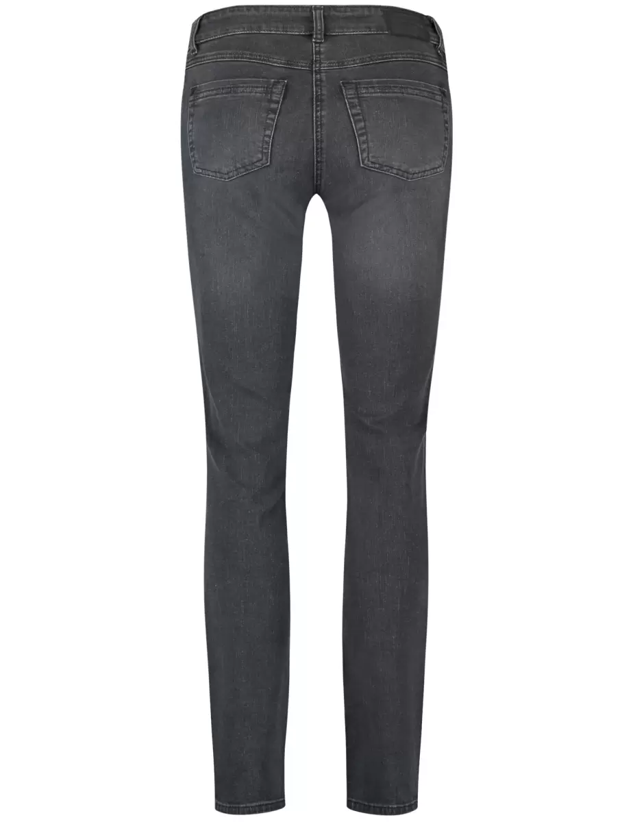 Damen Jeans Grey Denim Samoon Taifun Gerry Weber 5-Pocket Jeans Straight Fit Kurzgröße - 2