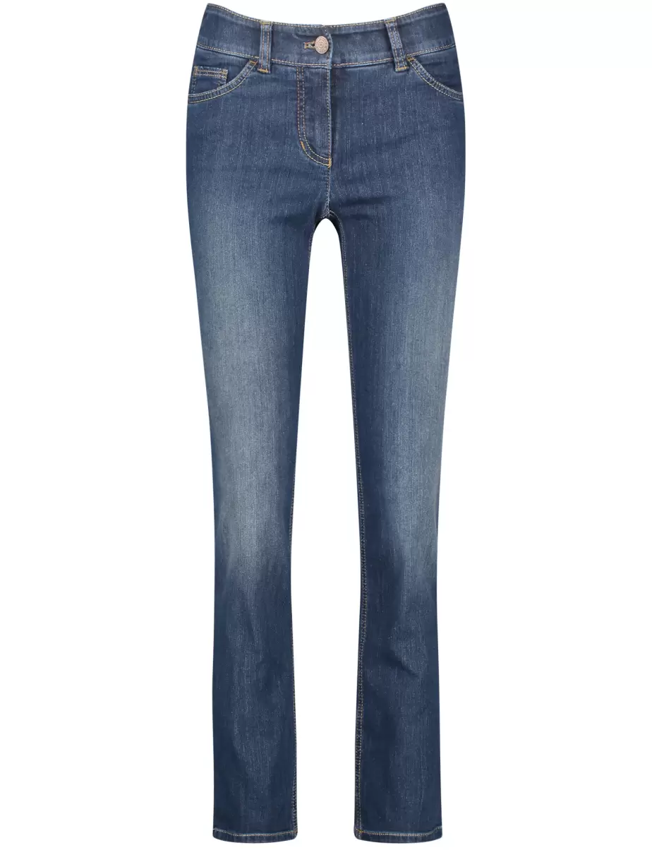 5-Pocket Hose Best4Me Slim Fit Kurzgröße Samoon Taifun Gerry Weber Jeans Dark Blue Denim Mit Use Damen - 1