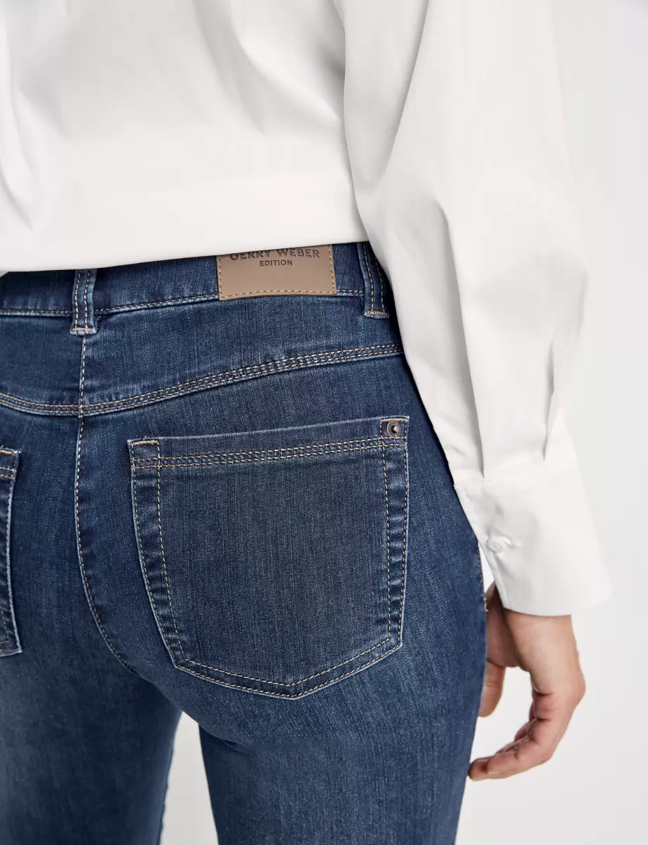 5-Pocket Hose Best4Me Slim Fit Kurzgröße Samoon Taifun Gerry Weber Jeans Dark Blue Denim Mit Use Damen - 3