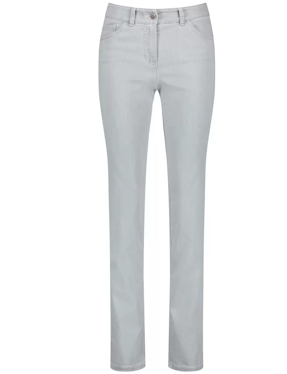 Samoon Taifun Gerry Weber 5-Pocket Hose Best4Me Slim Fit Damen Light Grey Denim Jeans - 1