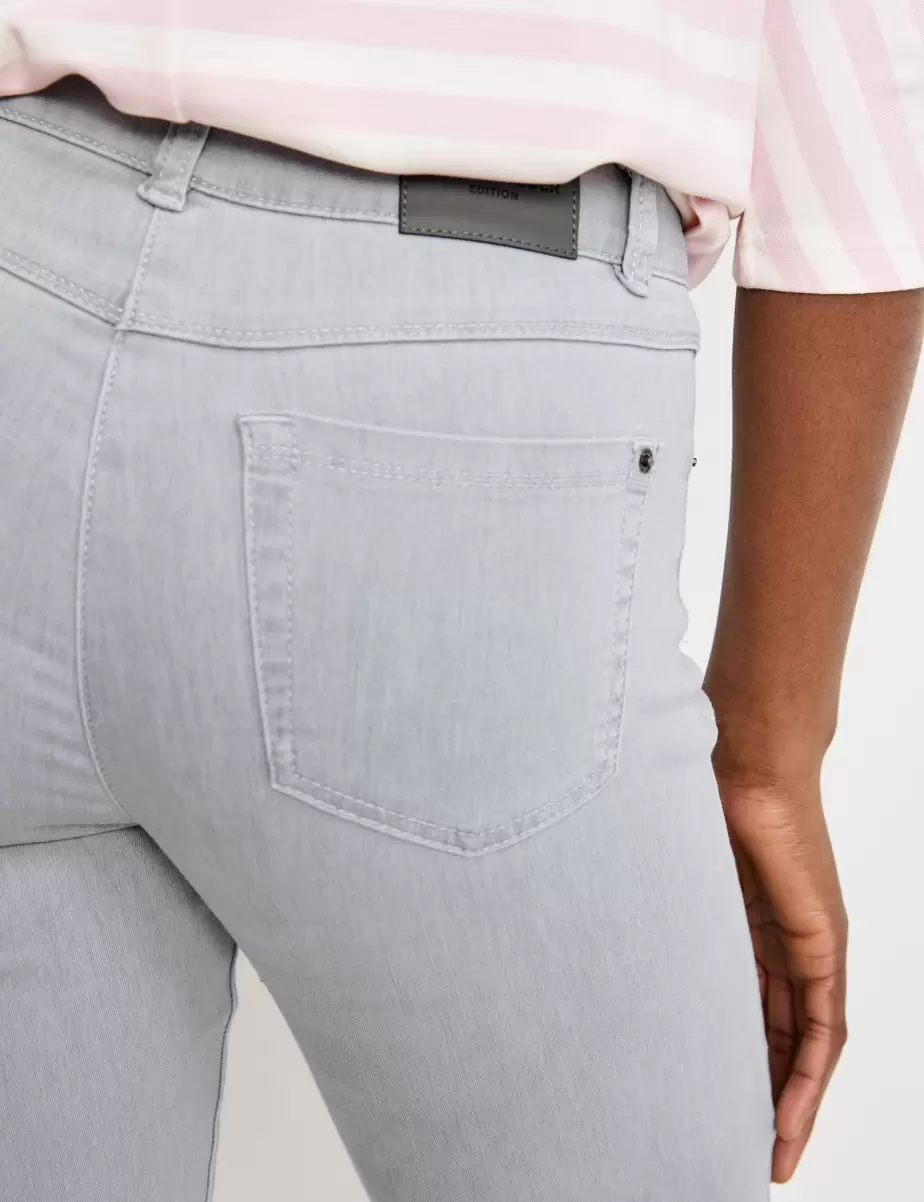 Samoon Taifun Gerry Weber 5-Pocket Hose Best4Me Slim Fit Damen Light Grey Denim Jeans - 3