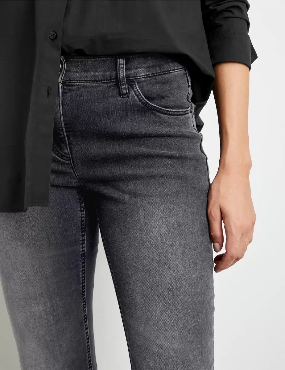 Jeans 5-Pocket Jeans Flared Samoon Taifun Gerry Weber Grau Mit Use Damen - 3