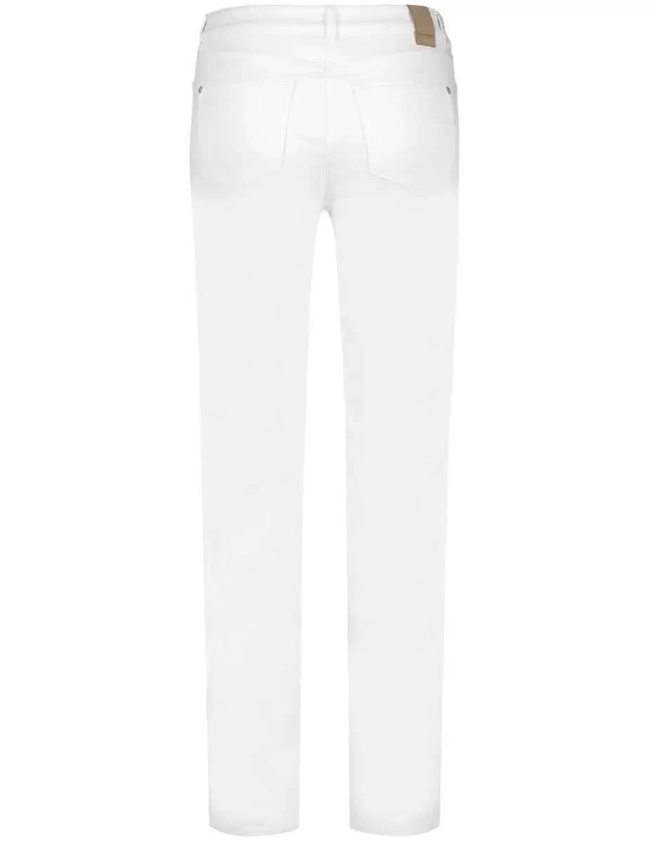 Jeans Samoon Taifun Gerry Weber Damen Weiß/Weiß 5-Pocket Jeans Straight Fit  Kurzgröße - 2
