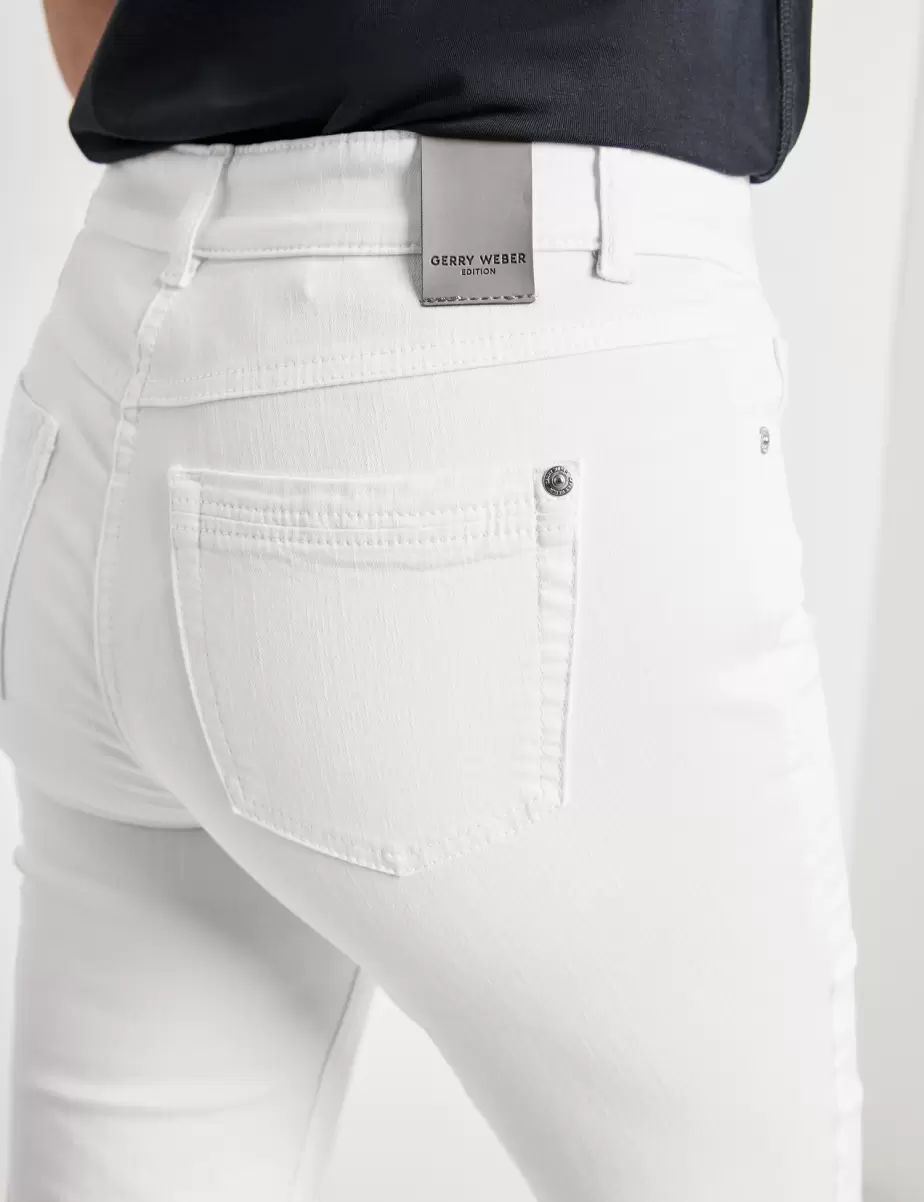 Jeans Samoon Taifun Gerry Weber Damen Weiß/Weiß 5-Pocket Jeans Straight Fit  Kurzgröße - 3