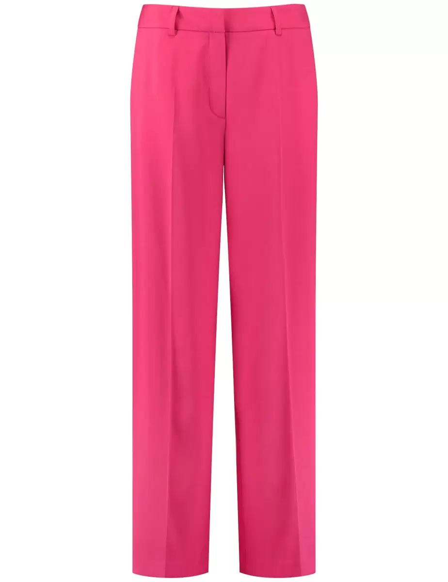 Damen Samoon Taifun Gerry Weber Elegante Hosen Luminous Pink Weite Hose Mit Bügelfalten Wide Leg - 1