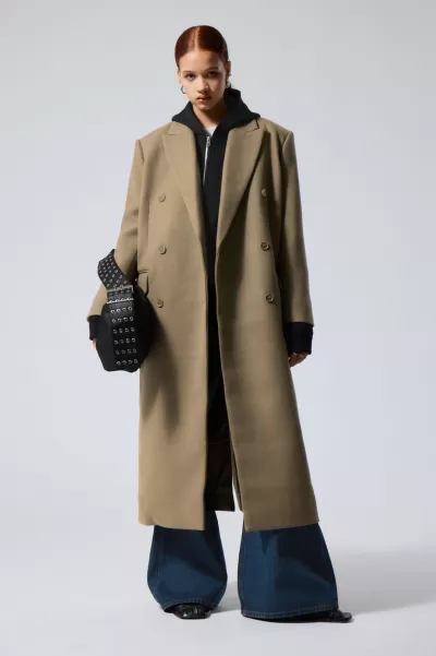 Week Day Damen Jacken & Mäntel Schwarz Markenpositionierung Oversized-Mantel Aus Wollmischung Alex