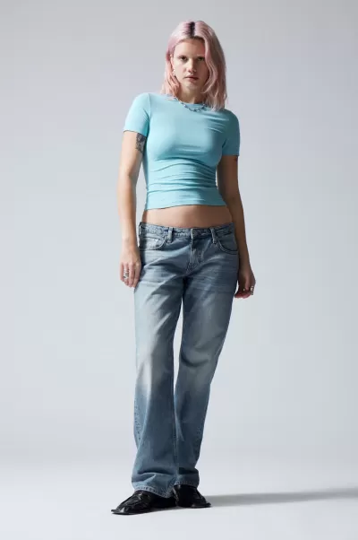 Damen Produktqualitätssicherung Jeans Arrow Mit Geradem Bein Jeans Verwaschenes Blau Week Day
