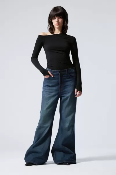Damen Week Day Neues Produkt Low Baggy Flared Jeans Grove Rostrot Jeans