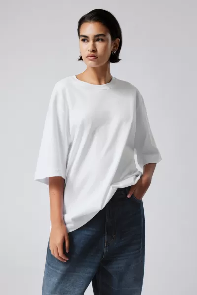 Basics Week Day Billig Damen Weiß Lockeres T-Shirt