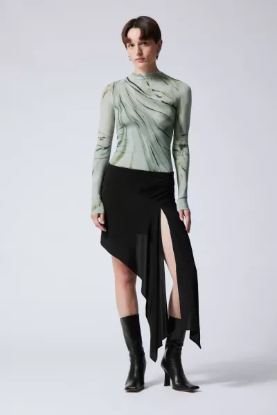 Schwarz Röcke Damen Week Day Verkauf Asymmetrischer Minirock Vira