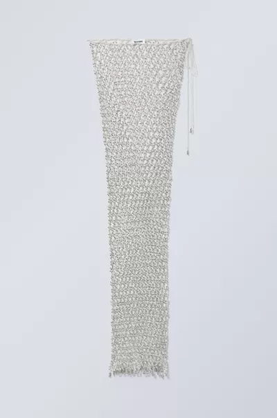 Week Day Design Schwarz Netzstoffrock Mit Perlen Damen Röcke