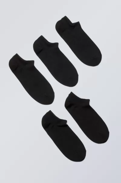 5Er-Pack Sneakersocken Aus Baumwolle Socken Damen Black Funktionalität Week Day