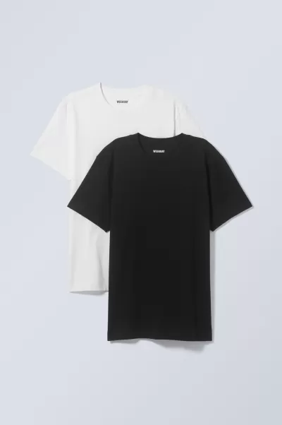 T-Shirts & Tops Schwarz-Weiß 2Er-Pack Lockere T-Shirts Week Day Herren Rabattkarte