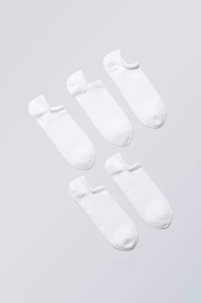 Weiß Herren Week Day Markenidentität Socken 5Er-Pack Sneakersocken