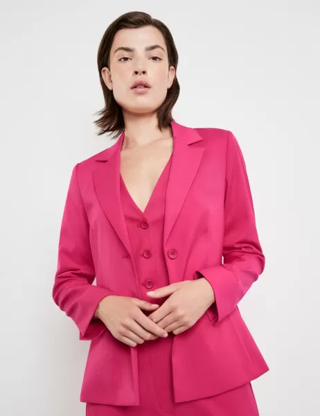 Damen Samoon Taifun Gerry Weber Luminous Pink Taillierter Blazer Elegante Blazer