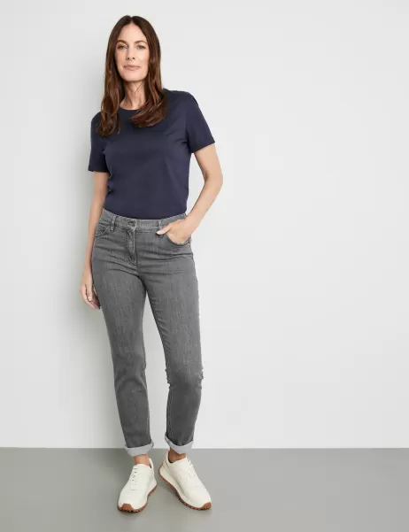 Jeans Damen Grey Denim 5-Pocket Jeans Slim Fit Samoon Taifun Gerry Weber