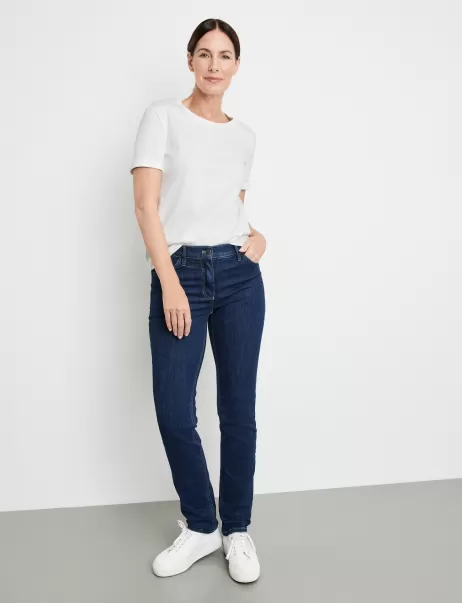 Damen Blue Denim Samoon Taifun Gerry Weber Jeans 5-Pocket Jeans Slim Fit
